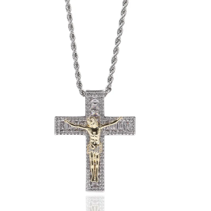 Hot sale Ice Out Jesus Cross Pendant Trend Necklace Retro Zircon Ice Out Men's Hip Hop Accessories
Hot sale Ice Out Jesus Cross Pendant Trend Necklace Retro Zircon Ice Out Men's Hip Hop Accessories