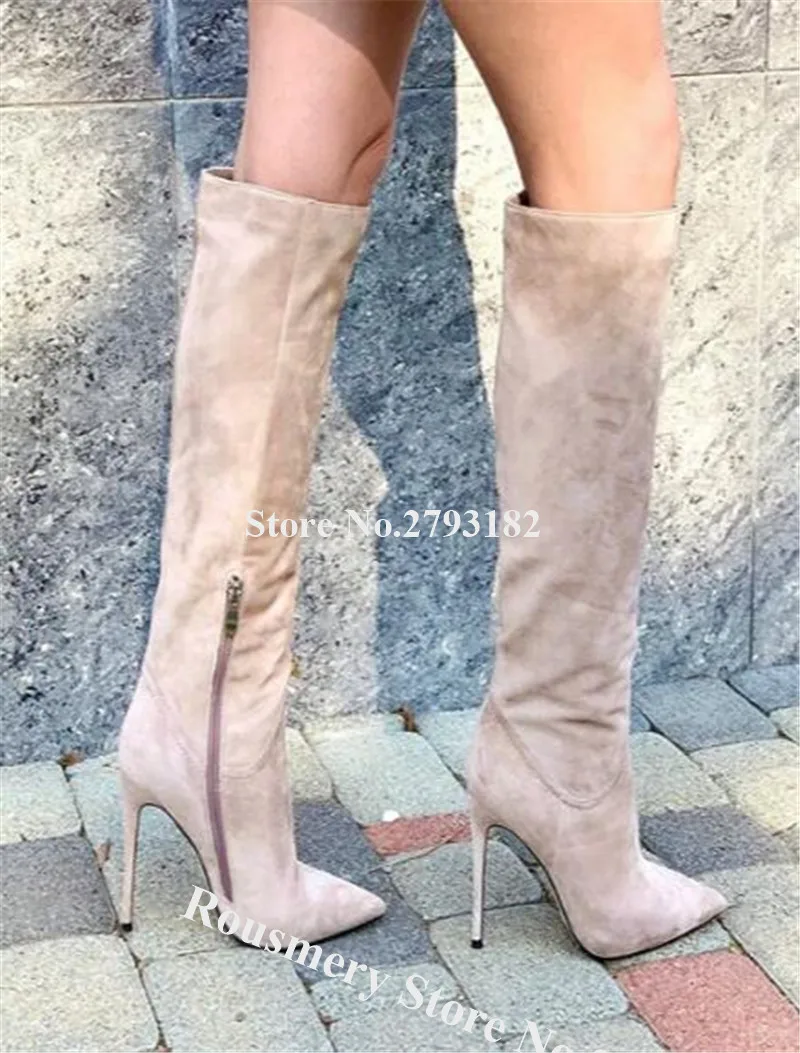 Ladies Elegant Pointed Toe Suede Leather Knee High Stiletto Heel Boots Beige Wine Red Long High Heel Boots Formal Dress Shoes
Ladies Elegant Pointed Toe Suede Leather Knee High Stiletto Heel Boots Beige Wine Red Long High Heel Boots Formal Dress Shoes