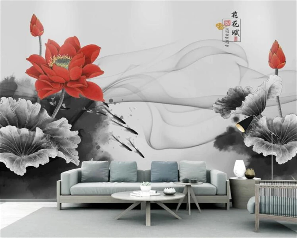 Beibehang Custom wallpaper new Chinese style smoke ink lotus background wall home decoration living room bedroom 3d wallpaper
Beibehang Custom wallpaper new Chinese style smoke ink lotus background wall home decoration living room bedroom 3d wallpaper