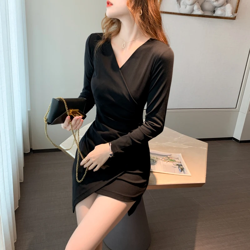 Autumn V-neck Sexy Dress Women Tight-fitting Dresses Women Elegant Solid Mini Long Sleeve Dresses Club Dress for Party Vestidos
Autumn V-neck Sexy Dress Women Tight-fitting Dresses Women Elegant Solid Mini Long Sleeve Dresses Club Dress for Party Vestidos