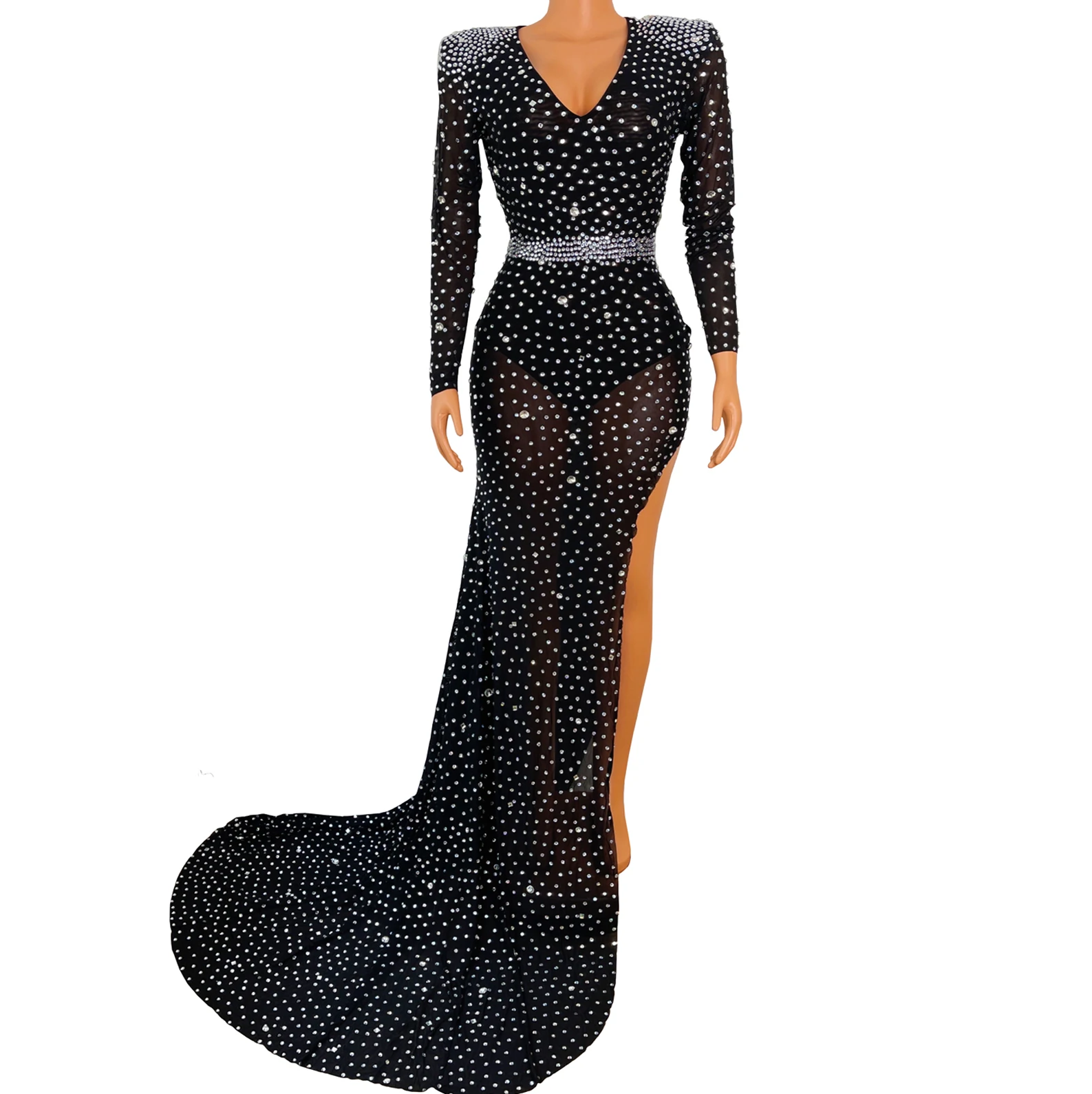 Nightclub Black Diamond Performance Wear Banquet Vestidos De Fiesta Vintage Evening Dresses Sequined Tailed Dress
Nightclub Black Diamond Performance Wear Banquet Vestidos De Fiesta Vintage Evening Dresses Sequined Tailed Dress