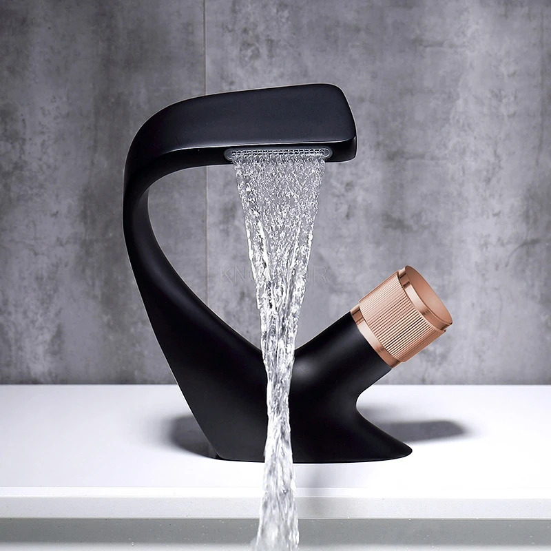 Art Nordic hot and cold waterfall basin faucet creative hand washing wash basin bathroom basin black faucet
Art Nordic hot and cold waterfall basin faucet creative hand washing wash basin bathroom basin black faucet