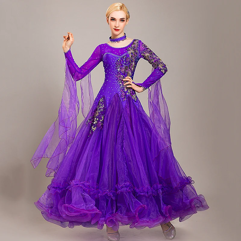 Ballroom Dance Competition Dresses For Women Standrad Big Swing Modern Dancewear Costumes Long Sleeves Waltz Tango Clothes
Ballroom Dance Competition Dresses For Women Standrad Big Swing Modern Dancewear Costumes Long Sleeves Waltz Tango Clothes