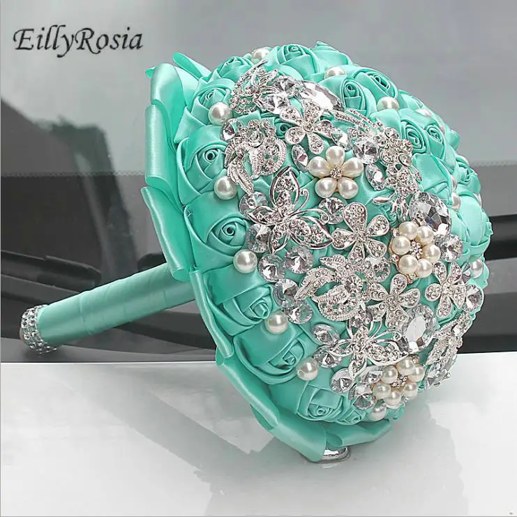 EillyRosia Blue Wedding Bouquet Satin Silk Ribbon Roses Crystals Jewelry Custom Made 18cm Bridesmaid Bouquet Bride Flowers 2020
EillyRosia Blue Wedding Bouquet Satin Silk Ribbon Roses Crystals Jewelry Custom Made 18cm Bridesmaid Bouquet Bride Flowers 2020
