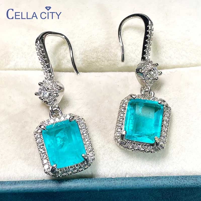 Cellacity Classic 925 sterling silver drop earrings for charm lady with 8*10mm Paraiba Tourmaline Gemstone wedding party gift
Cellacity Classic 925 sterling silver drop earrings for charm lady with 8*10mm Paraiba Tourmaline Gemstone wedding party gift