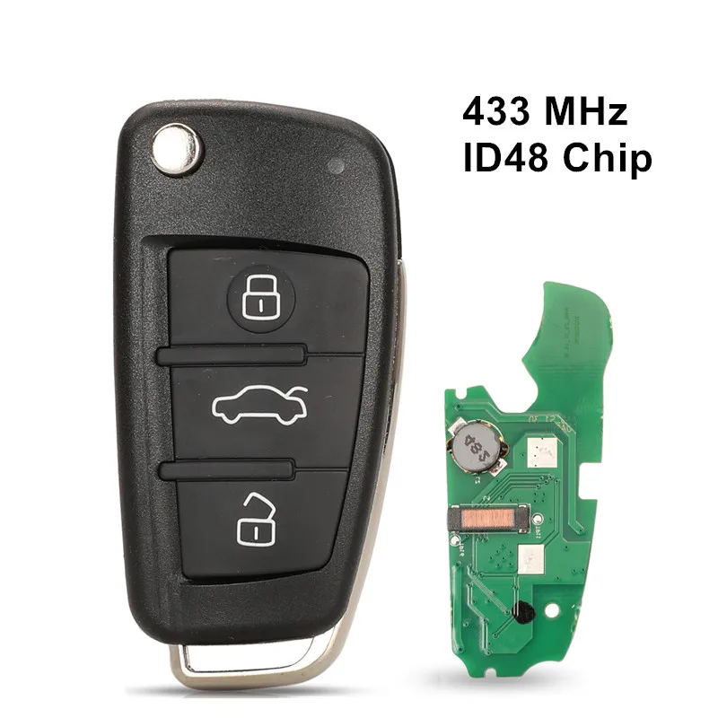 3 Buttons Keyless Go Flip Smart Remote Car key For Audi A1/Q3 2011-2017 Fob 433MHZ ID48 Chip
3 Buttons Keyless Go Flip Smart Remote Car key For Audi A1/Q3 2011-2017 Fob 433MHZ ID48 Chip