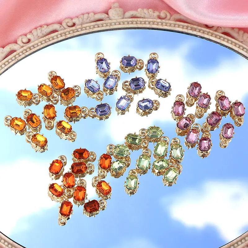 10Pcs/lot 5 colors Square Crystal Pendant Golden Alloy Small Charms With Hole Women Girl DIY Drop Necklaces Bracelets Jewelry
10Pcs/lot 5 colors Square Crystal Pendant Golden Alloy Small Charms With Hole Women Girl DIY Drop Necklaces Bracelets Jewelry