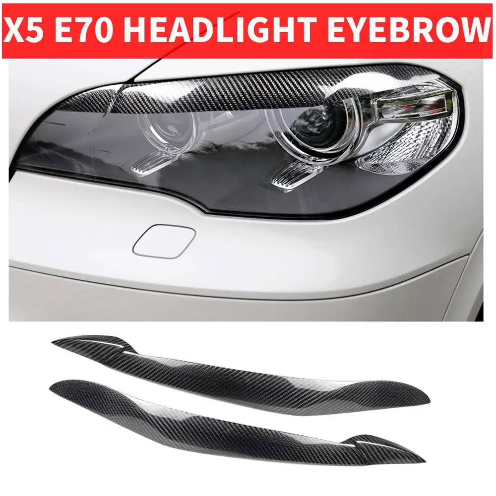 2PCS Car Styling Real Carbon Fiber Front Headlight Eyebrow Eyelids For BMW OLD X5 E70 Trim Cover Sticker 2010-2012 Left + Right
2PCS Car Styling Real Carbon Fiber Front Headlight Eyebrow Eyelids For BMW OLD X5 E70 Trim Cover Sticker 2010-2012 Left + Right