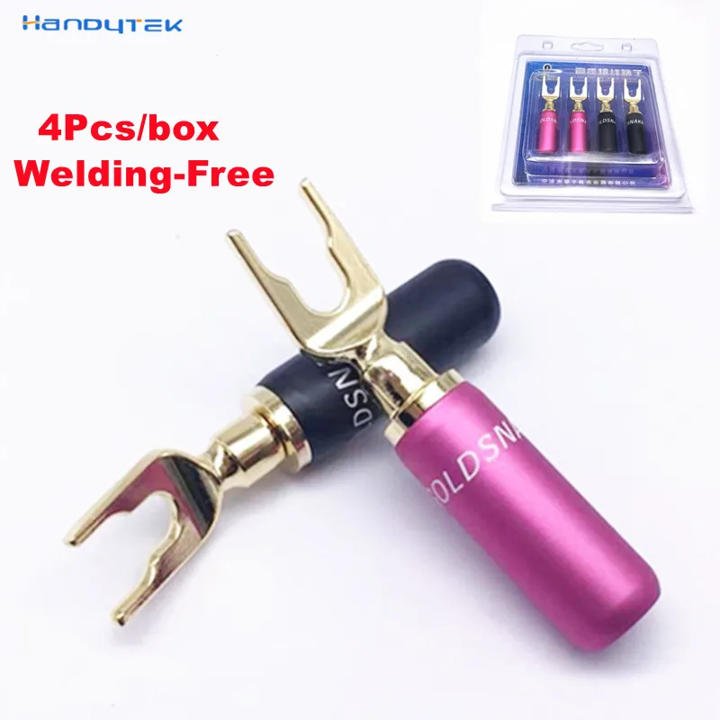 4Pcs High quality Gold-plated Copper Welding-Free Banana Plug U/Y Type Connector Fork Spade Audio Terminals Speaker plug Wire
4Pcs High quality Gold-plated Copper Welding-Free Banana Plug U/Y Type Connector Fork Spade Audio Terminals Speaker plug Wire