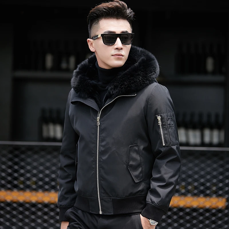 Winter Real Natural Rabbit Fur Coat Men Fox Fur Collar Hood Male Jacket Short Mens Fur Parka High Quality AE18001 KJ812
Winter Real Natural Rabbit Fur Coat Men Fox Fur Collar Hood Male Jacket Short Mens Fur Parka High Quality AE18001 KJ812