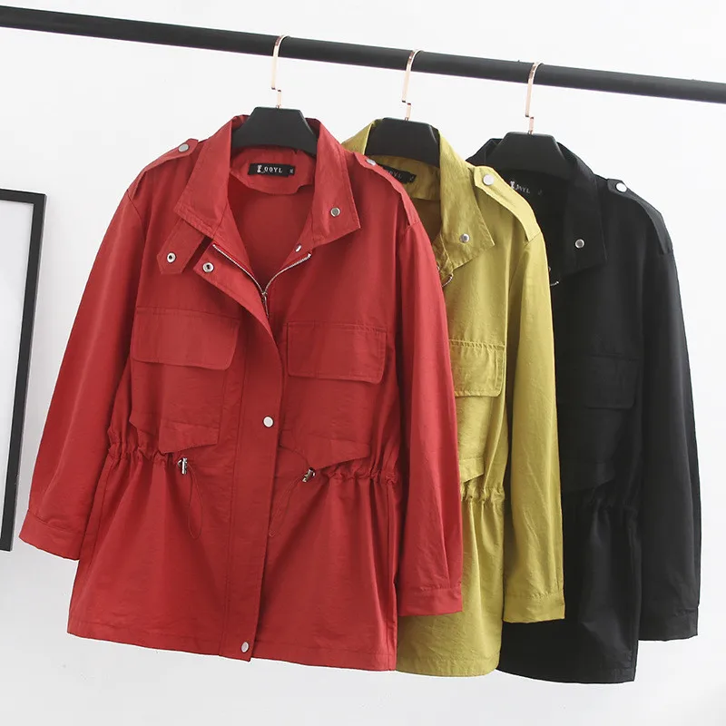 New Casual Trench coat Women Spring Autumn Thin Windbreaker Female Belt slim Coat Student Tops Outerwear 4XL
New Casual Trench coat Women Spring Autumn Thin Windbreaker Female Belt slim Coat Student Tops Outerwear 4XL
