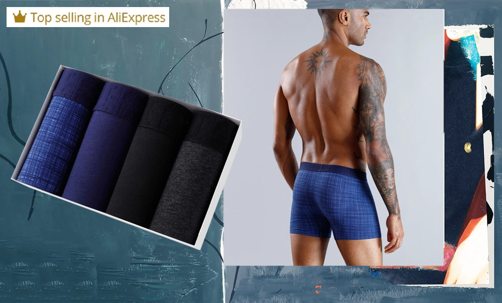 4pcs Cotton Boxer Shorts Soft Men's Panties BONITOS Letter Waistband Men Underpants Boxer Briefs Sexy Underwear for Man Boxers 51 H6f1a2c38c6694d77bbddfb30a29e1fceb