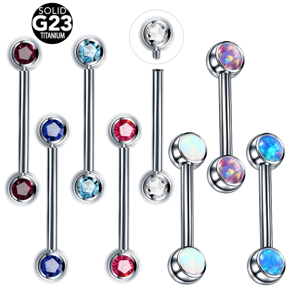 1PC 14G Titanium Nipple Piercing Opal &Crystal Nipple Shiled Bars Internally Thread Industrial Helix Tongue Barbell Piercings
1PC 14G Titanium Nipple Piercing Opal &Crystal Nipple Shiled Bars Internally Thread Industrial Helix Tongue Barbell Piercings