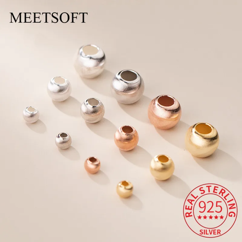 MEETSOFT 925 Sterling Silver Colorful Round Beads of DIY handmade Making Finding Fine Jewelry drop shipping components Accessory
MEETSOFT 925 Sterling Silver Colorful Round Beads of DIY handmade Making Finding Fine Jewelry drop shipping components Accessory