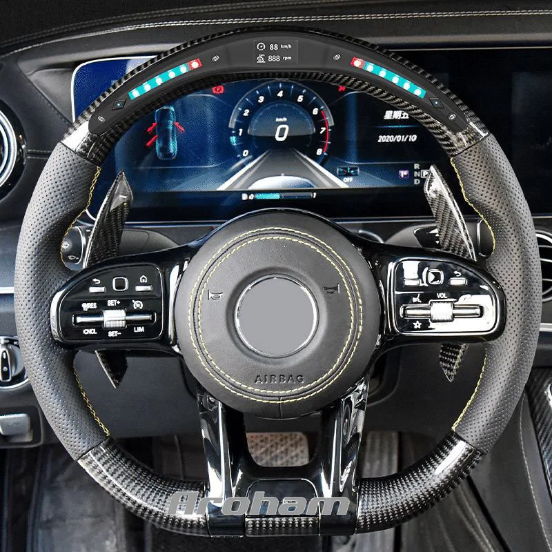Customized Carbon Fiber Race Digital Display Steering Wheel For Mercedes-Benz A/B/C/E/S/G/GLC/GLE Class C63 E63 AMG Performance
Customized Carbon Fiber Race Digital Display Steering Wheel For Mercedes-Benz A/B/C/E/S/G/GLC/GLE Class C63 E63 AMG Performance