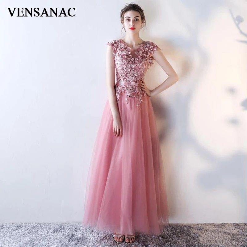VENSANAC Illusion O Neck Lace Appliques A Line Long Evening Dresses Party Flowers Backless Prom Gowns
VENSANAC Illusion O Neck Lace Appliques A Line Long Evening Dresses Party Flowers Backless Prom Gowns