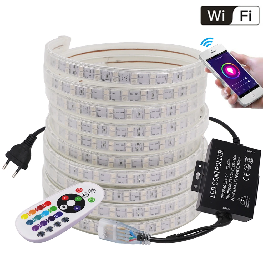 Double Row 5050 Led Strip Light WIFI RGB 24key Remote Kit 120Led/m Flexible Led Ribbon IP67 Waterproof Indoor Lighting Decortion
Double Row 5050 Led Strip Light WIFI RGB 24key Remote Kit 120Led/m Flexible Led Ribbon IP67 Waterproof Indoor Lighting Decortion