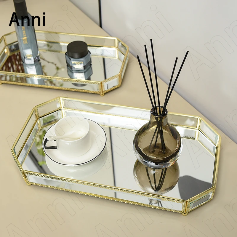 Golden Stroke Glass Mirror Trays Decorative European Modern Lace Texture Jewelry Necklace Cosmetic Storage Tray Home Decoration
Golden Stroke Glass Mirror Trays Decorative European Modern Lace Texture Jewelry Necklace Cosmetic Storage Tray Home Decoration