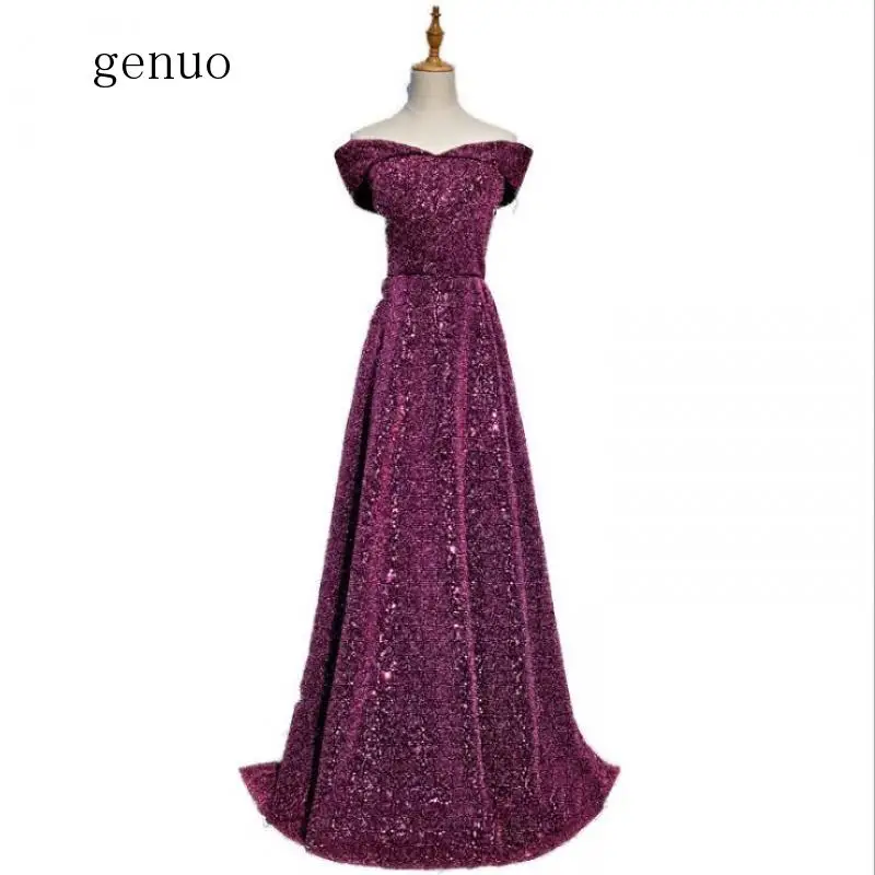 Women Formal Dress Zipper Back Heavy Sequined Boat Neck off shoulderLong Evening Party Dress Vestido De Fest
Women Formal Dress Zipper Back Heavy Sequined Boat Neck off shoulderLong Evening Party Dress Vestido De Fest