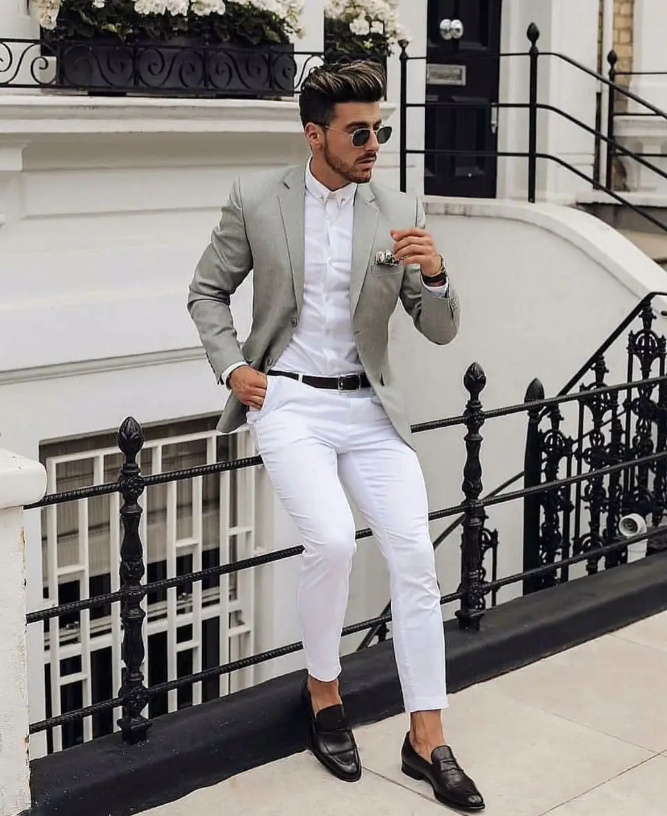 Costume Homme Green Jacket White Pant Men Suits New Slim Fit Groom Wedding Tuxedos 2 Piece Jacket Pants Terno Masculino Blazer
Costume Homme Green Jacket White Pant Men Suits New Slim Fit Groom Wedding Tuxedos 2 Piece Jacket Pants Terno Masculino Blazer