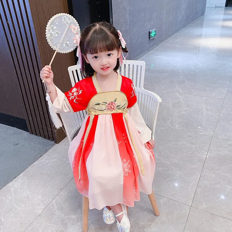Kids New Autunm Chiffon Tang Suit Children Chinese Lovely Ancient Hanfu Girls Embroidery Traditional Perform Costumes
Kids New Autunm Chiffon Tang Suit Children Chinese Lovely Ancient Hanfu Girls Embroidery Traditional Perform Costumes