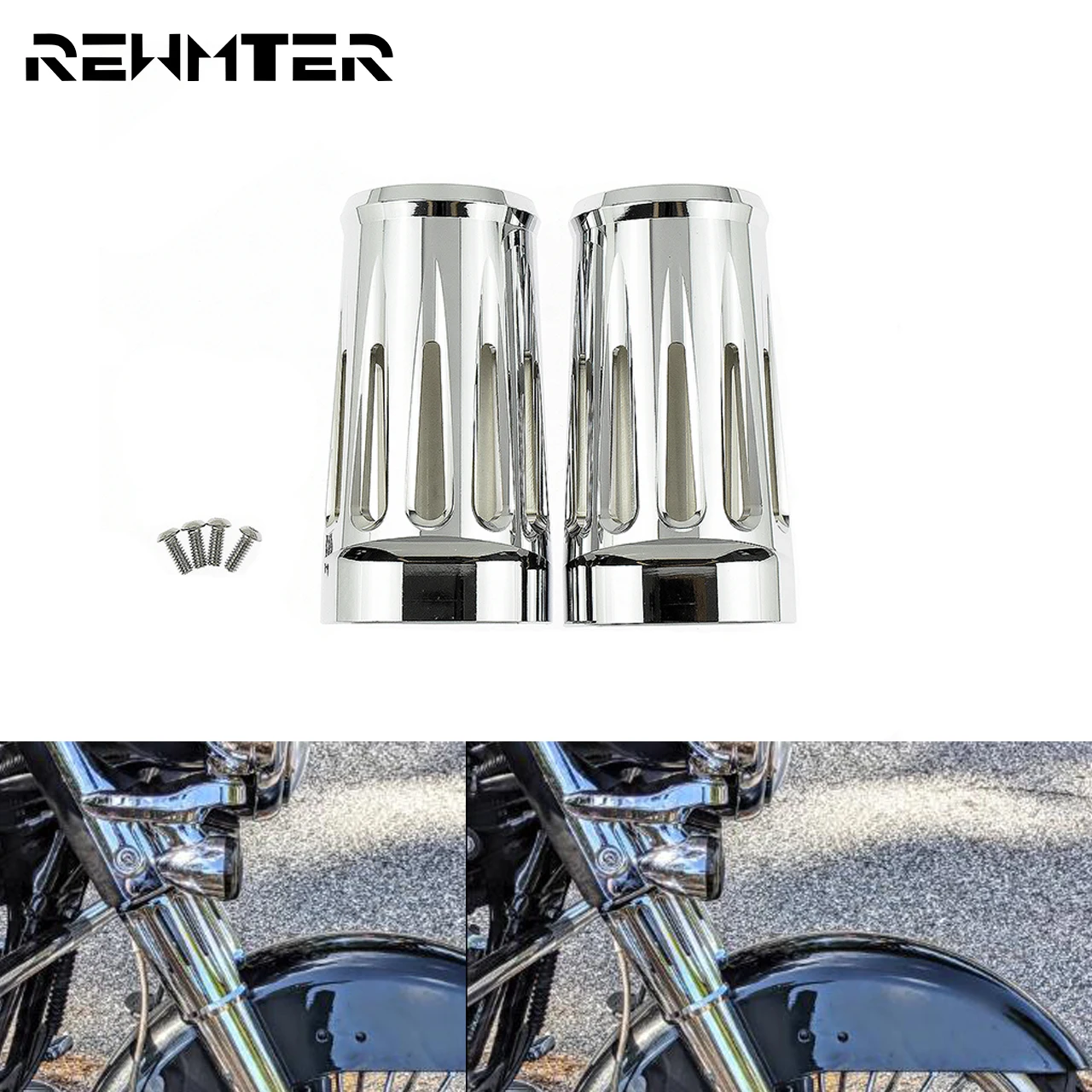 Motorcycle Upper Front Fork Boot Slider Shock Covers Chrome For Harley Touring Road Glide Street Glide FLHR 1980-2013 2014-2016
Motorcycle Upper Front Fork Boot Slider Shock Covers Chrome For Harley Touring Road Glide Street Glide FLHR 1980-2013 2014-2016