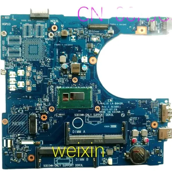 For Dell 15 5758 5558 Laptop Motherboard with I3-5005U LA-B843P CN-0F0FC6 0F0FC6 F0FC6 Mainboard Notebook PC 100
For Dell 15 5758 5558 Laptop Motherboard with I3-5005U LA-B843P CN-0F0FC6 0F0FC6 F0FC6 Mainboard Notebook PC 100