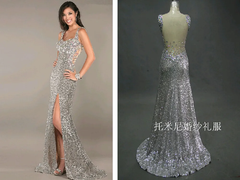 Crystal Sexy silver sequined Prom gown 2018 new Floor Length a-line party Evening Custom summer mother of the bride dresses
Crystal Sexy silver sequined Prom gown 2018 new Floor Length a-line party Evening Custom summer mother of the bride dresses