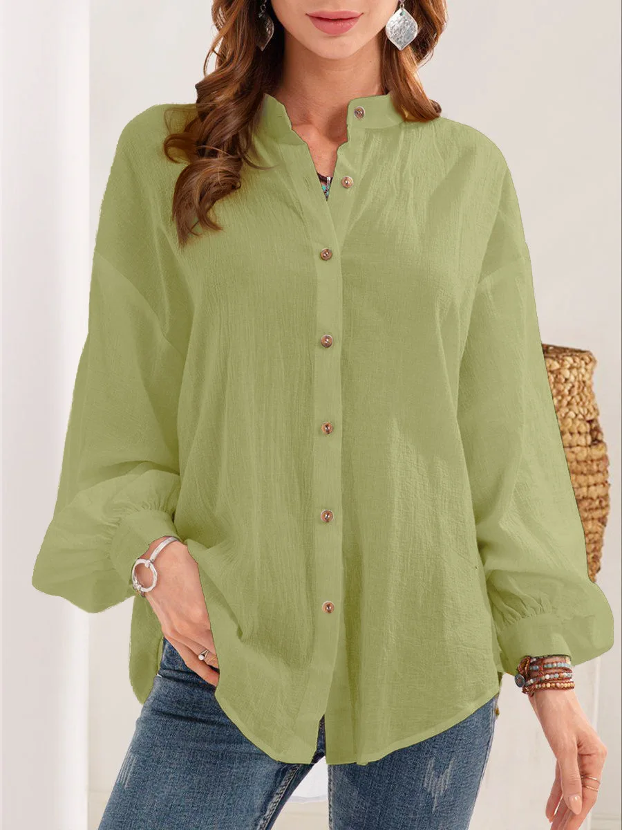 Fashion Long-Sleeved Shirt Solid Color Single-Breasted Button Blouse Commuter Casual Plus Size Women's Clothing
Fashion Long-Sleeved Shirt Solid Color Single-Breasted Button Blouse Commuter Casual Plus Size Women's Clothing