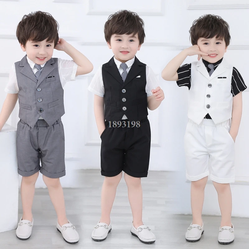 Summer Children's Formal Vest Suit Set Boys British Performance Stage Party Dresses Costume Kids Vest Shorts Tie Clothing Set
Summer Children's Formal Vest Suit Set Boys British Performance Stage Party Dresses Costume Kids Vest Shorts Tie Clothing Set