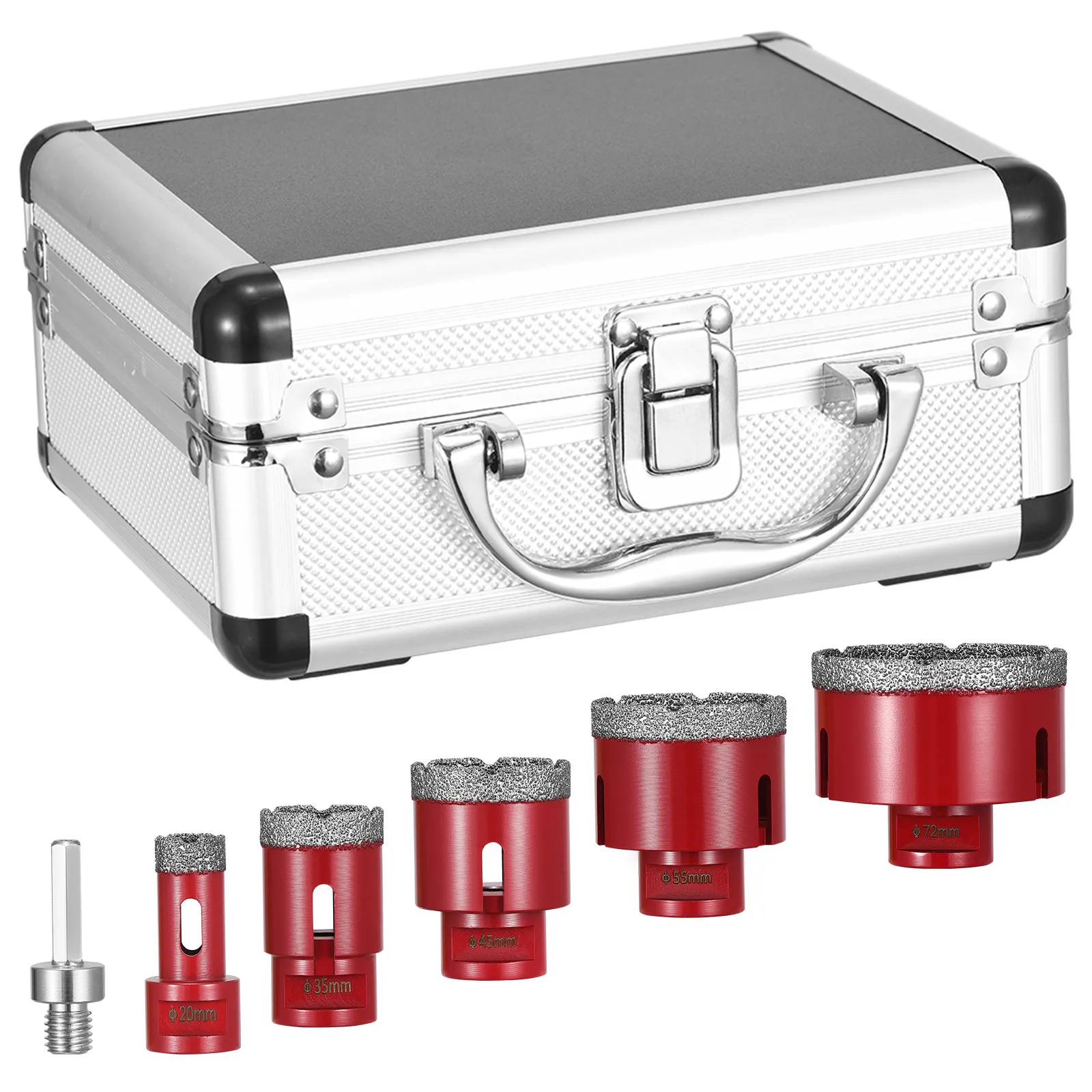 M14 Set Dry Diamond Drilling Core Bits Ceramic Tile Hole Saw Cutter Granite Marble Drill Bits With M16 Adapter, Aluminium Case
M14 Set Dry Diamond Drilling Core Bits Ceramic Tile Hole Saw Cutter Granite Marble Drill Bits With M16 Adapter, Aluminium Case