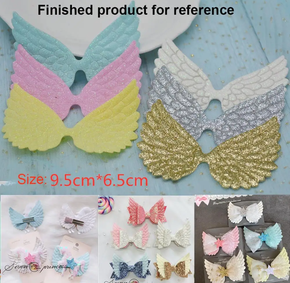 30pcs/lot 9.5*6.5cm Big size Glitter angel wing Padded Appliques For Bow Clip Accessories DIY Kid patches
30pcs/lot 9.5*6.5cm Big size Glitter angel wing Padded Appliques For Bow Clip Accessories DIY Kid patches
