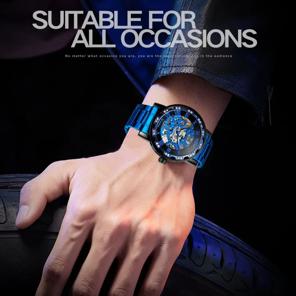 T-Winner High Quality Watch Men Skeleton Mechanical Stainless Steel Watches Winder Automatic Mens Wristwatch Relogio Masculino
T-Winner High Quality Watch Men Skeleton Mechanical Stainless Steel Watches Winder Automatic Mens Wristwatch Relogio Masculino