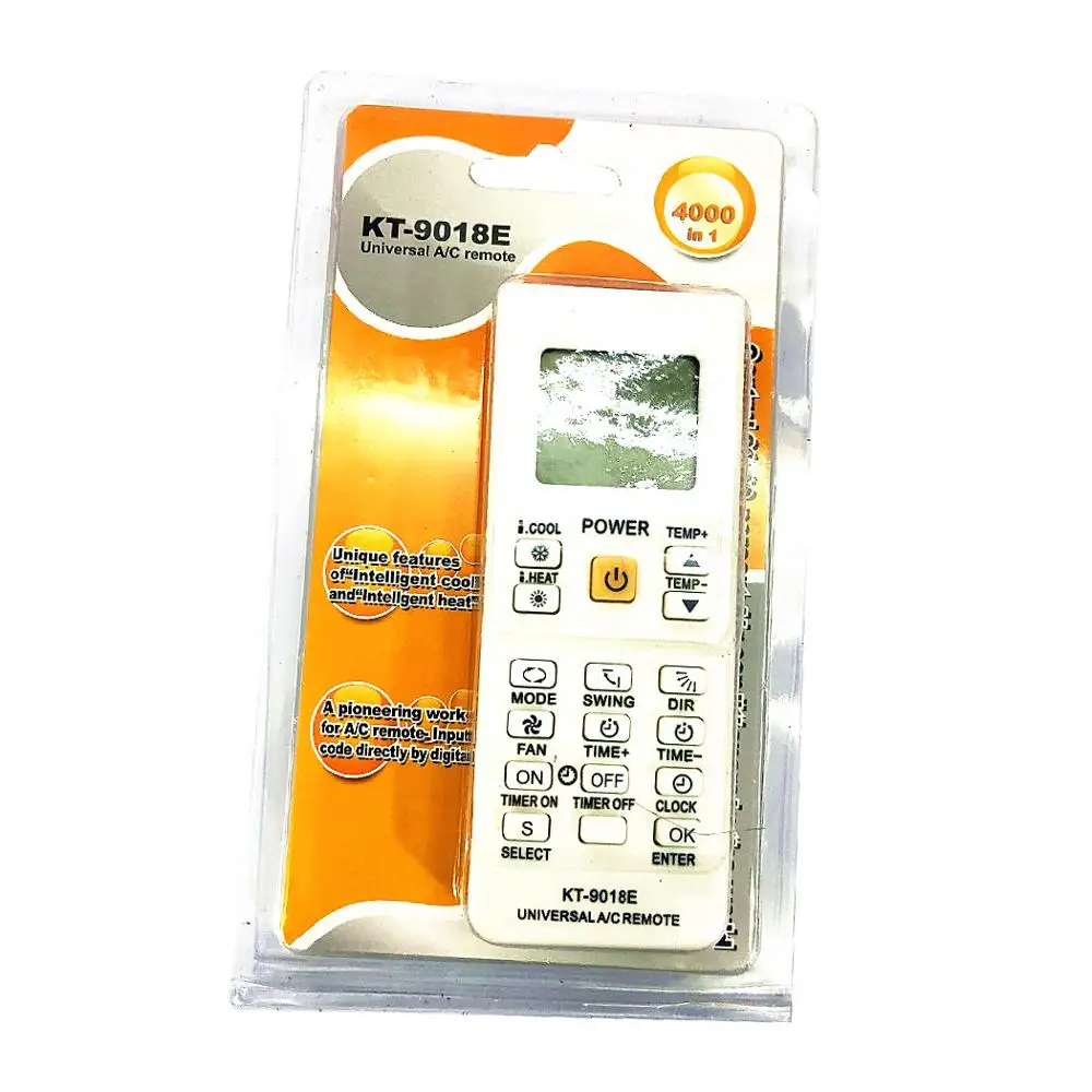 KT-9018E New Universal Air Conditioner Remote Control 4000 in 1 A/C Air Conditioner Remote Control Fernbedienung
KT-9018E New Universal Air Conditioner Remote Control 4000 in 1 A/C Air Conditioner Remote Control Fernbedienung