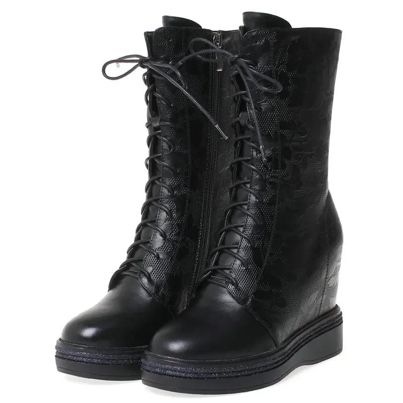 Platform Pumps Shoes Women Lace Up Genuine Leather Wedges High Heel Snow Boots Female Round Toe Fashion Sneakers Casual Shoes
Platform Pumps Shoes Women Lace Up Genuine Leather Wedges High Heel Snow Boots Female Round Toe Fashion Sneakers Casual Shoes