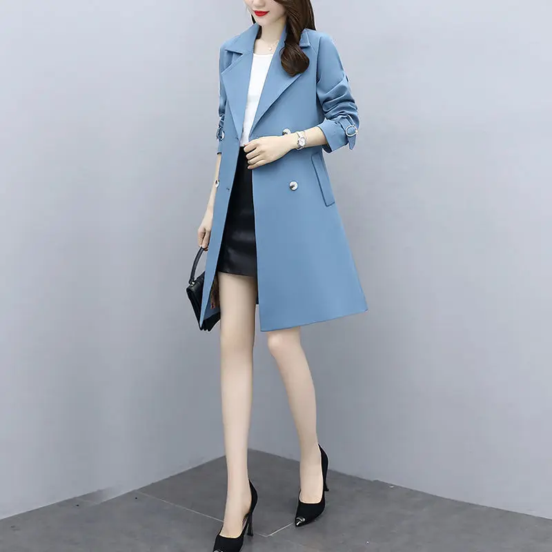 Windbreaker Mid-length Spring and Autumn Coat Women's Double-breasted Casual Loose Long Warm Jacket Waist Slim Fashion Jacket
Windbreaker Mid-length Spring and Autumn Coat Women's Double-breasted Casual Loose Long Warm Jacket Waist Slim Fashion Jacket