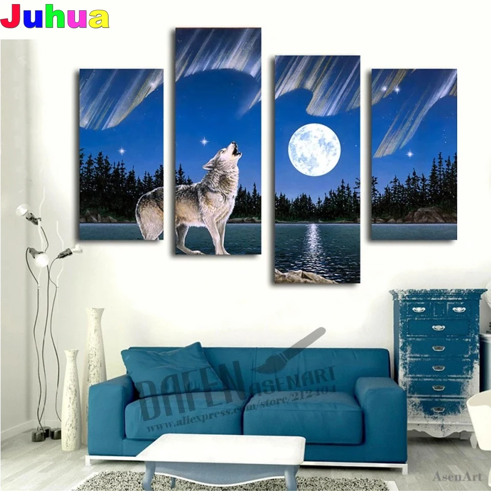4 pcs set Blue Moon Night Animal 5d diy diamond painting full drill mosaic wolf diamond stitch embroidery gift home decor
4 pcs set Blue Moon Night Animal 5d diy diamond painting full drill mosaic wolf diamond stitch embroidery gift home decor