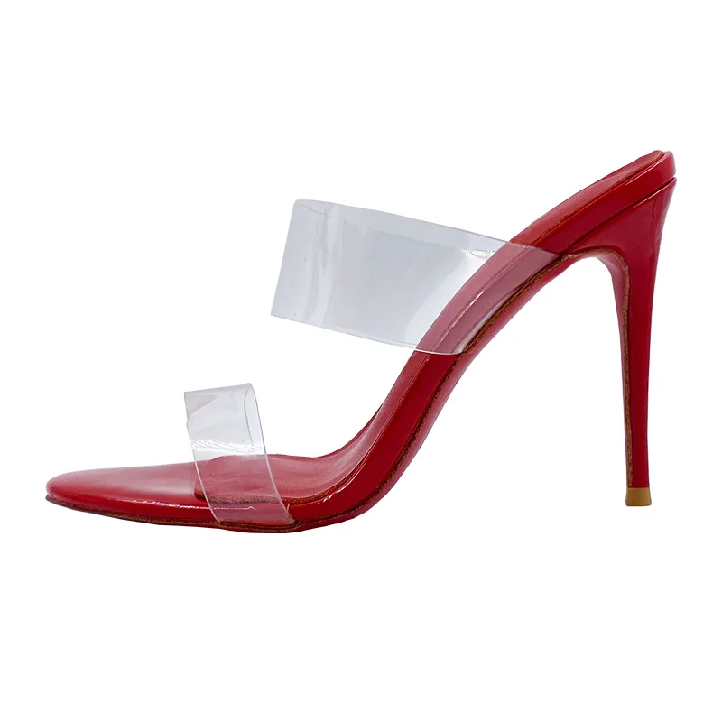 Over Size 34-45 Red Insoles Transparent PVC Strap Women High Heels Mules Sandals Shoes
Over Size 34-45 Red Insoles Transparent PVC Strap Women High Heels Mules Sandals Shoes