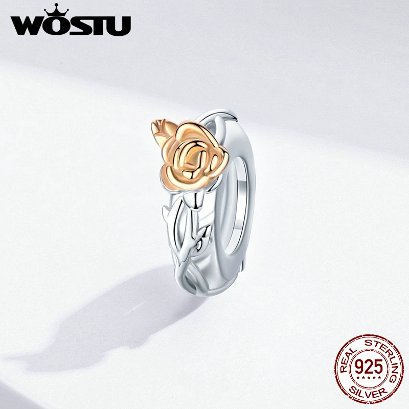 WOSTU Real 925 Sterling Silver Rose Flower Beads Rose Gold Charm Fit Original Bracelet Pendant DIY Necklace Jewelry FNC146
WOSTU Real 925 Sterling Silver Rose Flower Beads Rose Gold Charm Fit Original Bracelet Pendant DIY Necklace Jewelry FNC146