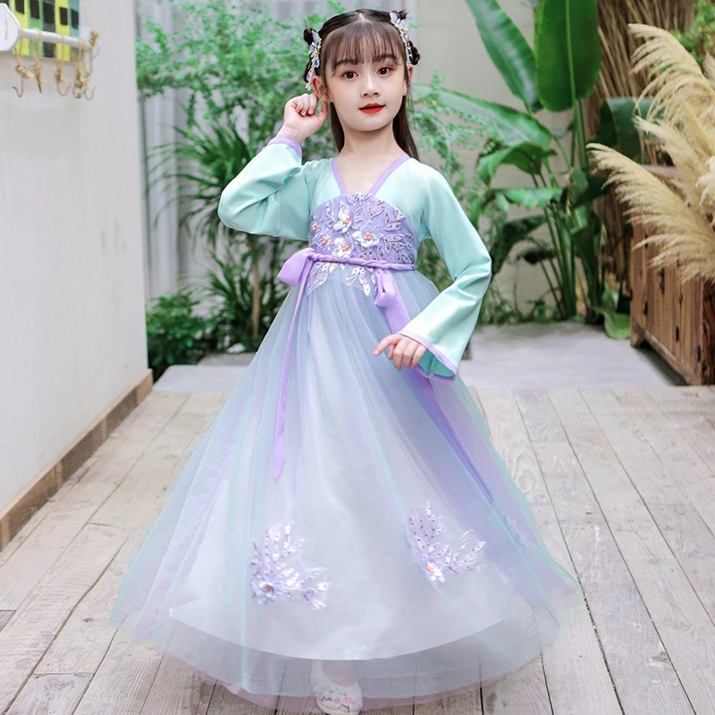 Chinese kid Hanfu girls Stage Outfit Performance Clothing Festival Folk Dance Ancient Costume Princess Fairy Dress robe chinoise
Chinese kid Hanfu girls Stage Outfit Performance Clothing Festival Folk Dance Ancient Costume Princess Fairy Dress robe chinoise