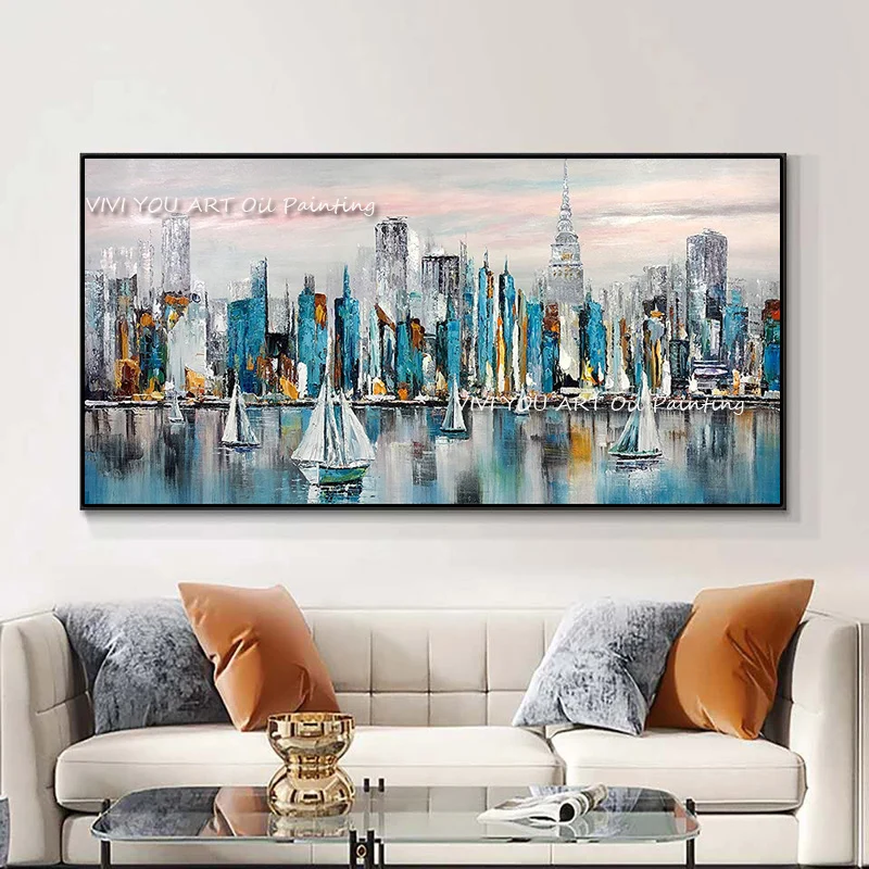 Modern City Building Handmade Scenery Pictures for Home Abstract Oil Painting on Canvas Wall Art for Living Room Decoration
Modern City Building Handmade Scenery Pictures for Home Abstract Oil Painting on Canvas Wall Art for Living Room Decoration