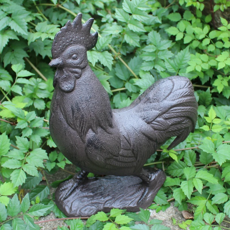 Antique Black Big Rooster Cast Iron Figurine European Country Side Handmade Home Garden Decor Vintage Metal Cock Animal Statues
Antique Black Big Rooster Cast Iron Figurine European Country Side Handmade Home Garden Decor Vintage Metal Cock Animal Statues