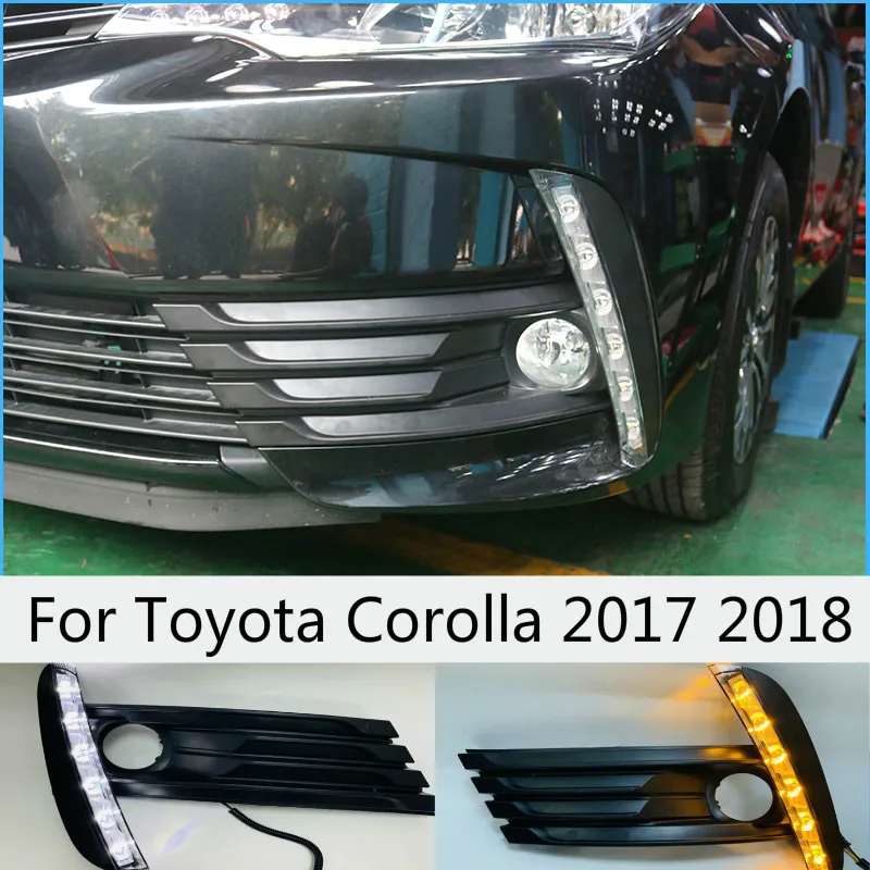 2 шт. автомобильный DRL светодиодный светильник дневного света для Toyota Corolla 2017 2018 желтая функция сигнала поворота водонепроницаемый 12 В
2 шт. автомобильный DRL светодиодный светильник дневного света для Toyota Corolla 2017 2018 желтая функция сигнала поворота водонепроницаемый 12 В