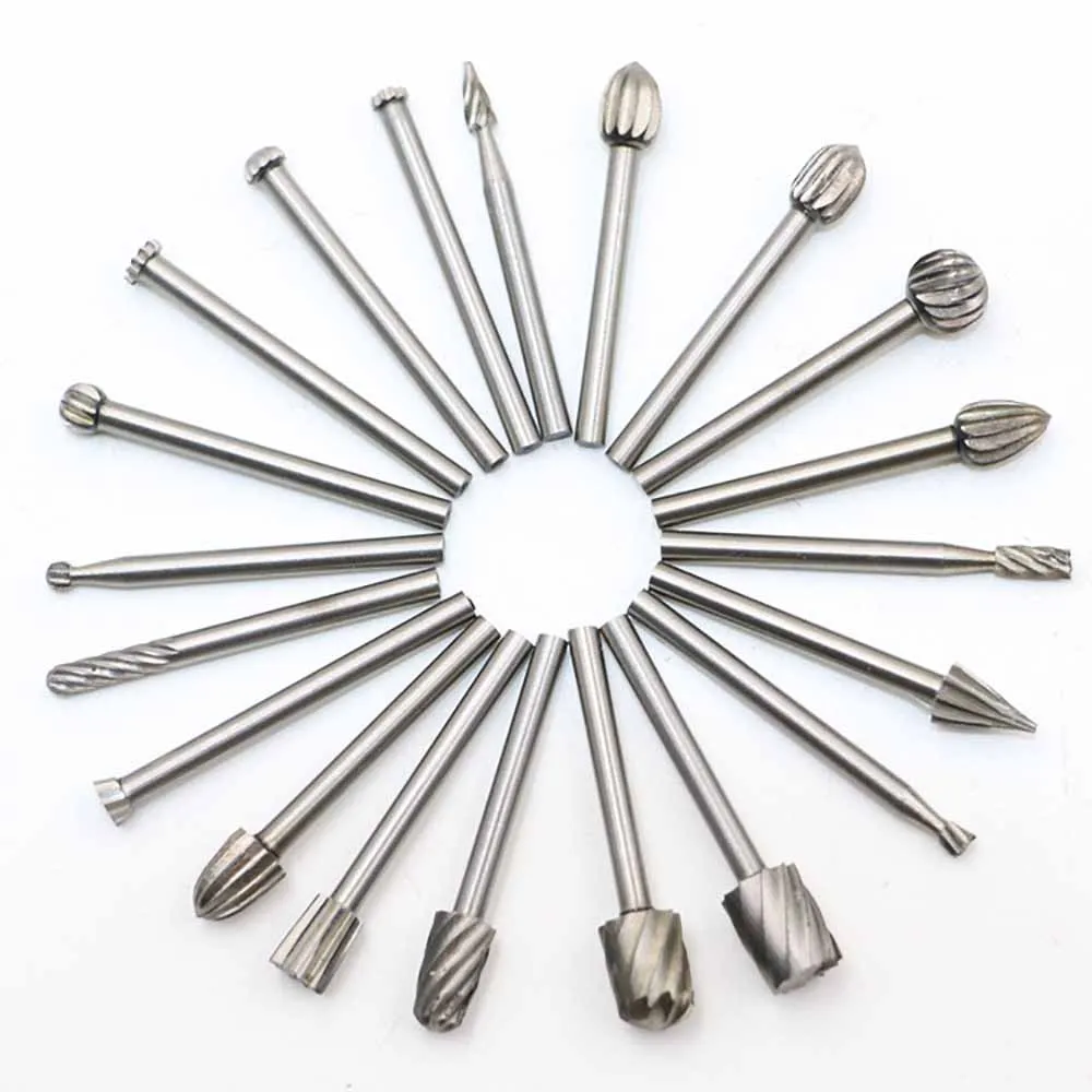 ZJCOSTOL 20PS Wood Carving Engraving Drill Bit Set White Steel Milling Cutter High Speed Steel Grinding Head Dremel Accessories
ZJCOSTOL 20PS Wood Carving Engraving Drill Bit Set White Steel Milling Cutter High Speed Steel Grinding Head Dremel Accessories