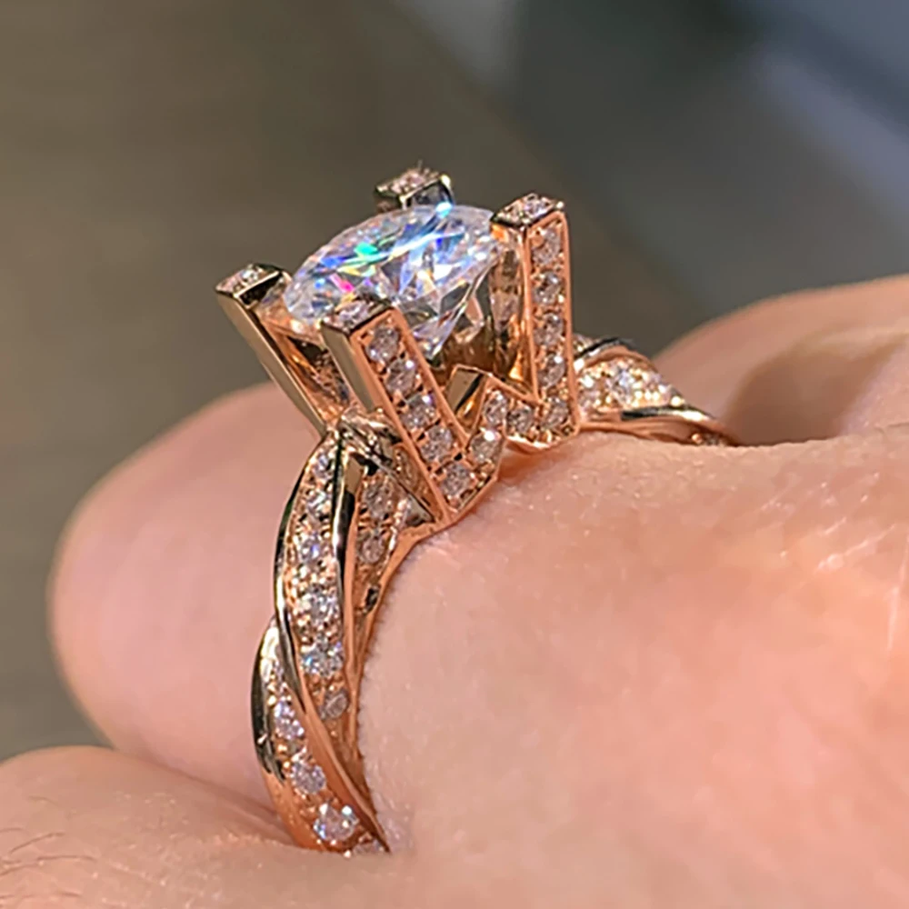 Custom Solid 14K Au585 Rose Gold Women Wedding Party Engagement Ring 2 3 4 5 Ct Round Moissanite Diamond Ring W Cross Intersect
Custom Solid 14K Au585 Rose Gold Women Wedding Party Engagement Ring 2 3 4 5 Ct Round Moissanite Diamond Ring W Cross Intersect
