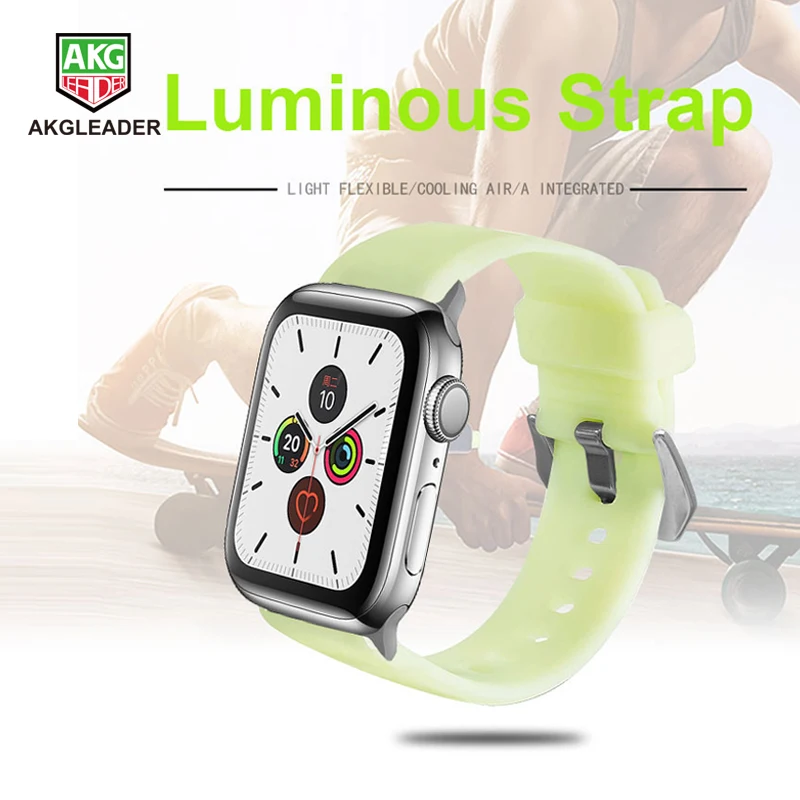 AKGLEADER Luminous Strap For Apple Watch Series 4 5 6 7 41/45mm Sport Watchband Soft Rubber Band For Apple Series 3 2 Wrist
AKGLEADER Luminous Strap For Apple Watch Series 4 5 6 7 41/45mm Sport Watchband Soft Rubber Band For Apple Series 3 2 Wrist