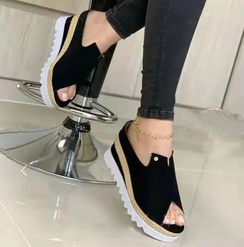 Summer Casual Wedges Women Sandals Fashion Breathable Mid Heel Solid Color Footwear Round Toe Fish Mouth Shoes
Summer Casual Wedges Women Sandals Fashion Breathable Mid Heel Solid Color Footwear Round Toe Fish Mouth Shoes