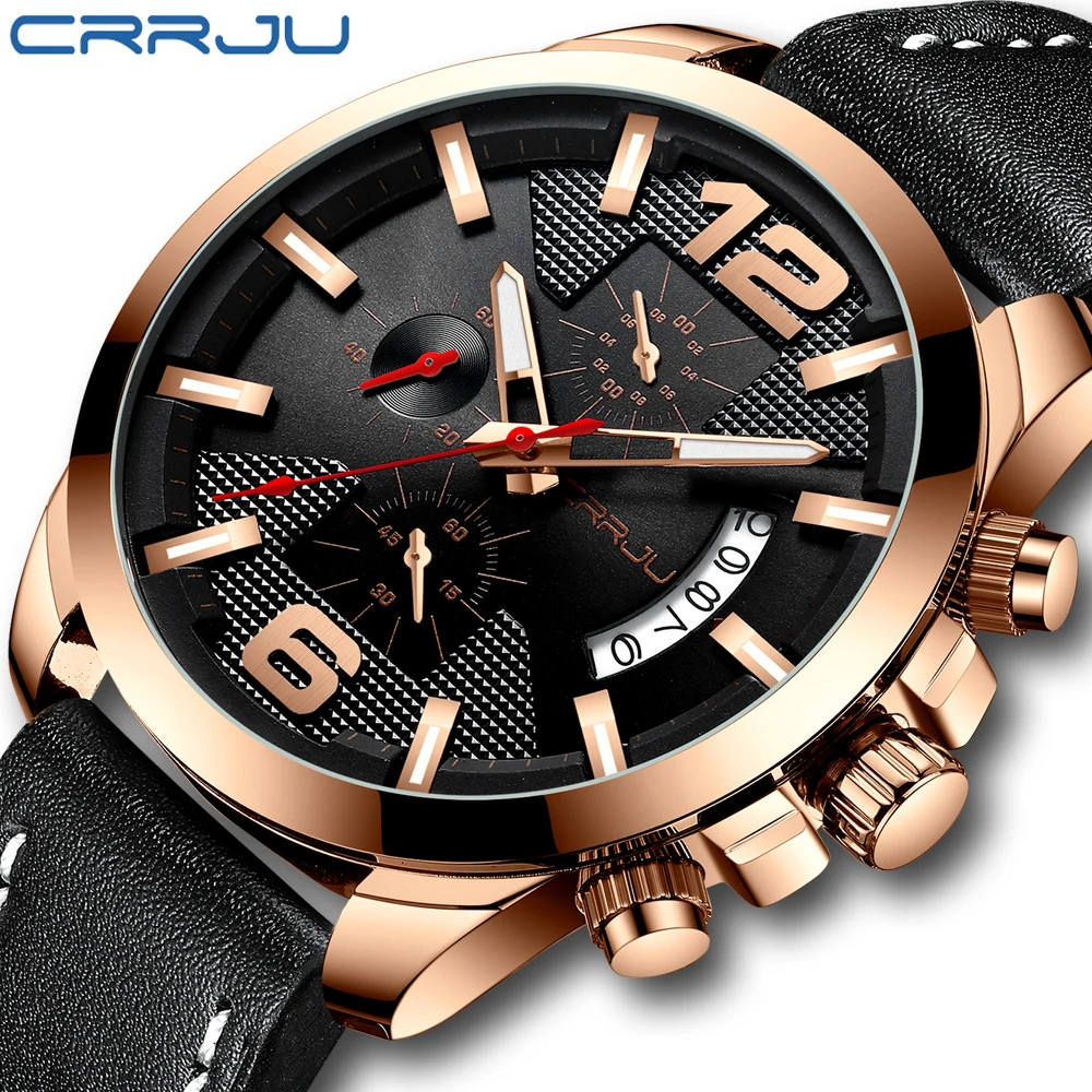 CRRJU New Watch Men Fashion Sport Quartz Clock Mens Watches Brand Luxury Leather Business Waterproof Watch Relogio Masculino
CRRJU New Watch Men Fashion Sport Quartz Clock Mens Watches Brand Luxury Leather Business Waterproof Watch Relogio Masculino
