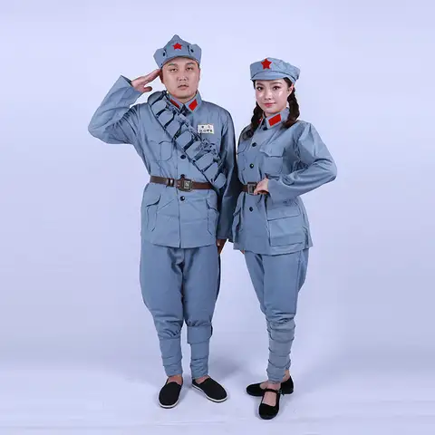 Adult China Red Army Soldiers Cotton Clothing 1940s Northeast Anti Japanese Military Uniform 8 Routes Army performance clothes