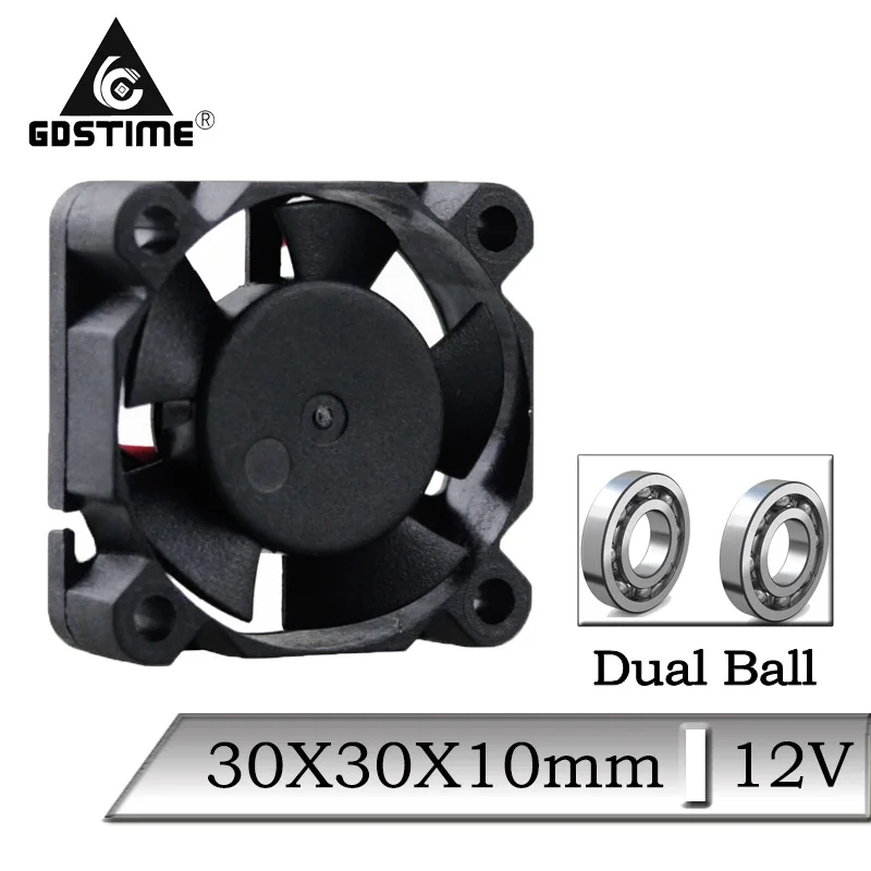 1 Pcs Gdstime DC 12V 30mmx10mm 30mm Dual Ball Bearing Mini Brushless Cooling Fan 3010B 3cm 3D Printer Radiator Cooler Fan
1 Pcs Gdstime DC 12V 30mmx10mm 30mm Dual Ball Bearing Mini Brushless Cooling Fan 3010B 3cm 3D Printer Radiator Cooler Fan